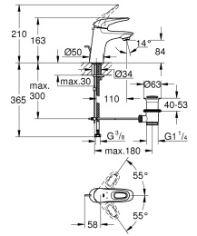 Готовый комплект для ванной комнаты GROHE Eurostyle, белая луна (NB0019)