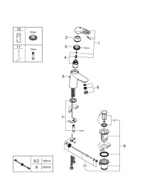 Готовый комплект для ванной комнаты GROHE Eurostyle, белая луна (NB0019)