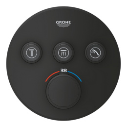 Внешняя часть термостата для душа GROHE Grohtherm SmartControl на 3 потребителя, фантомный черный (29508KF0)