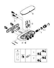 Душевая система GROHE Rainshower System SmartControl Duo 360 Combi с термостатом для душа, хром (26443000)