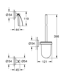 Набор аксессуаров GROHE Essentials (3 предмета), суперсталь (40407DC1)