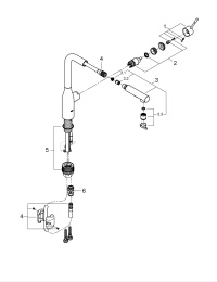 Смеситель для кухни GROHE Essence с вытяжным изливом 2jet, теплый закат матовый (30504DL0)