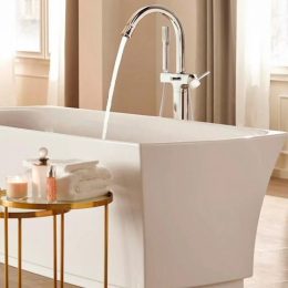 Внешняя часть смесителя для ванны GROHE Grandera напольного монтажа, хром/золото (23318IG0)