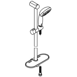 Душевой гарнитур GROHE New Tempesta 100 с мыльницей, 4 режима струи, душевая штанга 600 мм, 9,5 л/мин, хром (28436002)