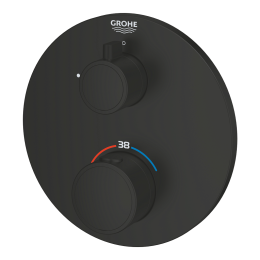 Внешняя часть термостата для душа GROHE Grohtherm с переключателем на 1 положение, матовый чёрный (1022122430)