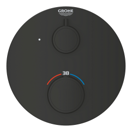 Внешняя часть термостата для душа GROHE Grohtherm с переключателем на 1 положение, матовый чёрный (1022122430)