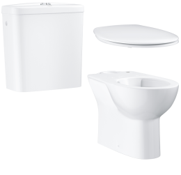 Унитаз напольный GROHE Bau Ceramic с бачком и сиденьем c микролифтом, альпин-белый (NW0078)