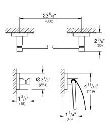 Набор аксессуаров GROHE Essentials (3 предмета), никель матовый (40775EN1)
