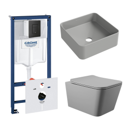 Комплект инсталляции GROHE Solido 38811KF0 с унитазом Aqueduto MACIO MAC0130 и раковиной Aqueduto ESPIRAL ESP0330 (NW0363)