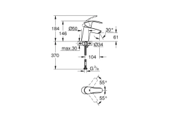 Компактная раковина GROHE Euro Ceramic + Смеситель для раковины GROHE Eurosmart New, S-size (NC0001)