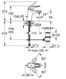 Готовый комплект для ванной комнаты GROHE Eurostyle (NB0011)