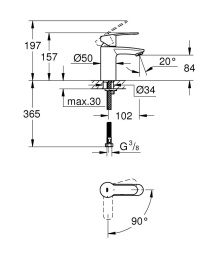 Смеситель для раковины GROHE Eurostyle Cosmopolitan, S-size, хром (2337320E)