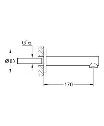 Излив для ванны GROHE Concetto, хром (13280001)