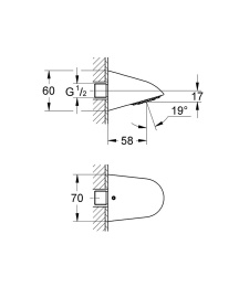 Верхний душ GROHE Relexa 70, 12 л/мин, 1 режим, хром (28002000)
