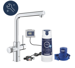 Смеситель для кухонной мойки GROHE Blue Pure Minta с функцией фильтрации, с фильтром в комплекте, хром (30589000)