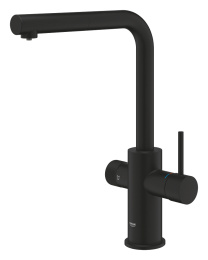 Смеситель для кухонной мойки GROHE Blue Pure Minta c вытяжным изливом, функцией фильтрации, без фильтра в комплекте, фантомный черный (30590KF0)