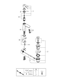 Смеситель для раковины GROHE BauEdge, M-size, хром (23759000)