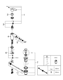 Смеситель для биде GROHE Eurosmart с донным клапаном, S-size, хром (32928003)