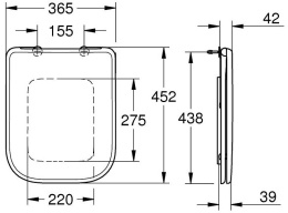 Сиденье для унитаза GROHE Bau Edge с микролифтом (39813000)