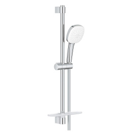 Душевой гарнитур GROHE Tempesta Cube 110 с мыльницей, 2 режима струи, душевая штанга 600 мм, 7,4 л/мин, хром (26907003)