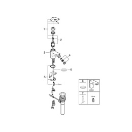 Смеситель для биде GROHE BauCurve, S-size, хром (32849000)
