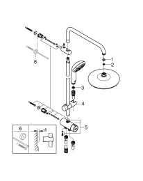 Душевая система GROHE Tempesta System 210 с переключателем потоков, хром (26381001)