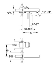 Внешняя часть смесителя для раковины GROHE Concetto на 2 отверстия, S-Size, хром (19575001)