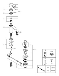 Смеситель для раковины GROHE Eurostyle Cosmopolitan, S-size, хром (3355220E)