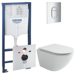 Комплект инсталляции GROHE Rapid SL 3 в 1 с унитазом Альба CN11005T и звукоизоляционным комплектом (NW0853)