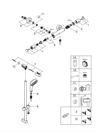 Термостат для душа GROHE Grohtherm 800 Cosmopolitan с душевым гарнитуром, хром (34769000)