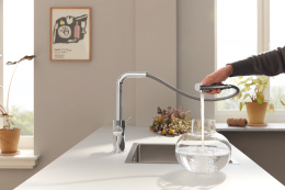 Смеситель для кухонной мойки GROHE Blue Pure Minta с функцией фильтрации, без фильтра в комплекте, хром (30590000)