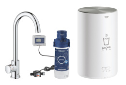 Комплект для кухни GROHE Red Mono с C-образным вентилем, бойлером M-Size и фильтром, хром (30085001)