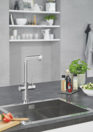 Комплект для кухни GROHE Red Duo с L-образным смесителем, бойлером L-Size и фильтром, хром (30325001)