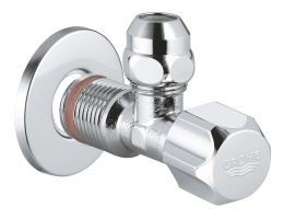 Угловой вентиль GROHE с металлической розеткой и уплотнительным кольцом, 1/2"*3/8", хром (22023000)
