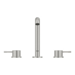 Смеситель для раковины GROHE Essence на 3 отверстия с донным клапаном, M-size, суперсталь (20296DC1)