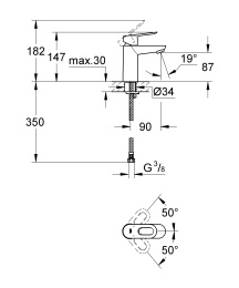 Готовый комплект для ванной комнаты GROHE BauLoop, хром (NB0055)