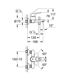 Готовый комплект для ванной комнаты GROHE BauLoop, хром (NB0055)