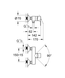 Смеситель для душа GROHE Vigour by, хром (75143026)