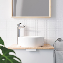Смеситель для раковины GROHE BauEdge с ограничителем температуры, XL-Size, хром (23761001/U), уцененный товар