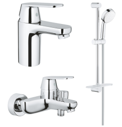 Комплект смесителей GROHE Eurosmart Cosmopolitan с душевым гарнитуром Tempesta Cosmopolitan 100, хром (NB0080)
