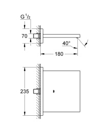 Излив для ванны GROHE Allure каскадный, хром (13317000)