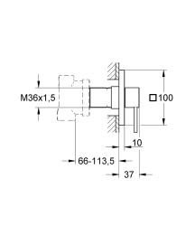 Внешняя часть переключателя потоков GROHE Allure на 3 положения, хром (19590000)