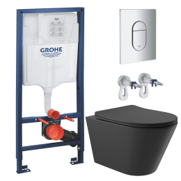 Комплект инсталляции GROHE Rapid SL NW0145/S с унитазом Aqueduto CONE CON0140 и сиденьем с микролифтом (NW0207)