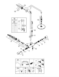 Душевая система GROHE Rainshower System 210 с термостатом для душа, хром (27032001)