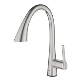 Смеситель для кухни GROHE Zedra Touch сенсорный с вытяжным душем 3jet, суперсталь (30219DC2)