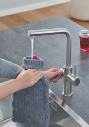 Комплект для кухни GROHE Red Duo с L-образным смесителем, бойлером L-Size и фильтром, суперсталь (30325DC1)