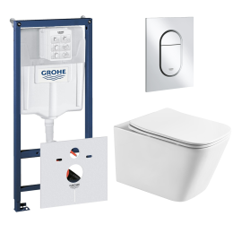 Комплект инсталляции GROHE Rapid SL NW0145/S с унитазом Aquatek ЛИБРА AQ1505T-00 и сиденьем с микролифтом (NW0342)