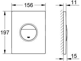 Панель смыва для унитаза GROHE Nova Cosmopolitan, 3 режима, черный глянцевый (38765KV0)