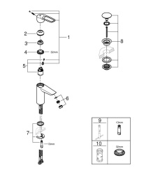 Смеситель для раковины GROHE Eurosmart, M-size, хром (23981003)