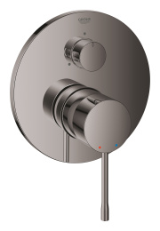 Внешняя часть смесителя для ванны GROHE Essence с переключателем на 3 положения, темный графит глянец (24092A01)